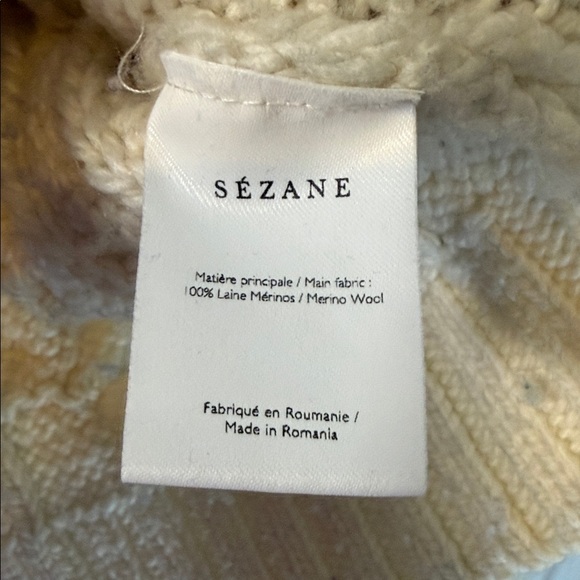 SEZANE DIEGO CABLE KNIT MERINO JUMPER SWEATER FISHERMAN MEDIUM - Picture 5 of 6